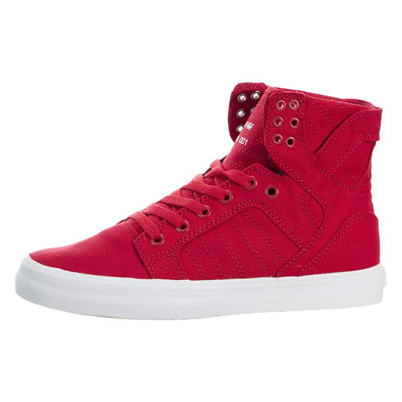 Buty Supra SKYTOP - Sneakersy Wysokie Damskie - Czerwone (ZQWT-28431)